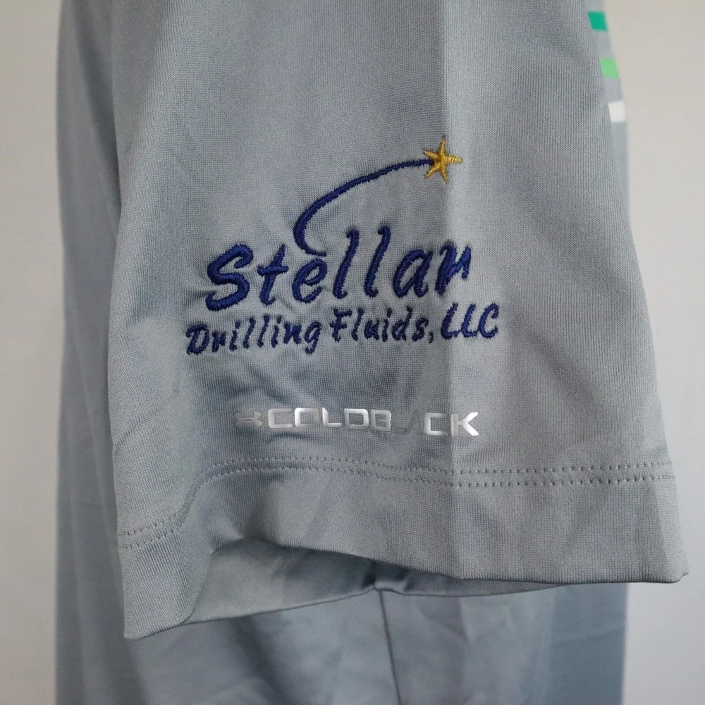 Under Armour Polo Shirt Mens Large HeatGear Golf Short Sleeve Stellar Drilling‎